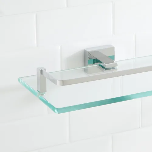 Miniatura 3 de Signature Hardware 295796 Albury Estante de baño de vidrio de 19-5/8