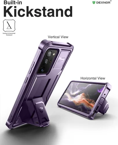 Miniatura 4 de Dexnor Funda para Samsung Galaxy Note 20 Ultra 5G, [Protector de pantalla y soporte integrados] Protección de grado militar resistente a prueba