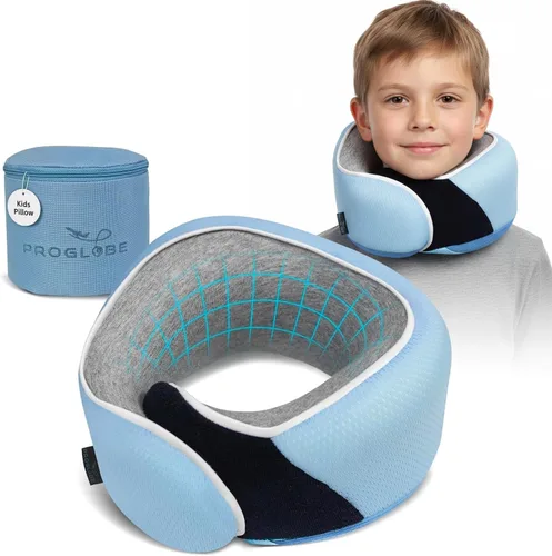 Miniatura 10 de Proglobe Almohada ortopédica para el cuello, almohadas cervicales de viaje para aviones, kit de espuma viscoelástica, soporte para la cabeza