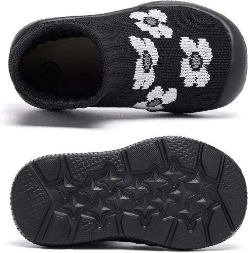Miniatura 5 de MORENDL - Zapatos de calcetín para niños pequeños, zapatos para caminar para bebés, tenis antideslizantes tipo pantuflas para niños y niñas