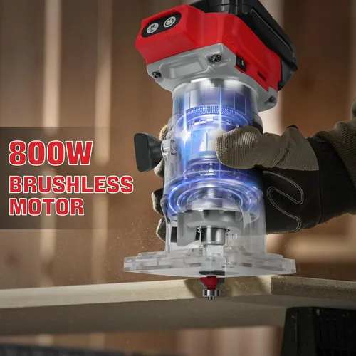 Miniatura 5 de Enrutador compacto inalámbrico para batería Milwaukee de 18 V, enrutador recortador sin escobillas de 800 W con 5 velocidades variables, 30000 RPM