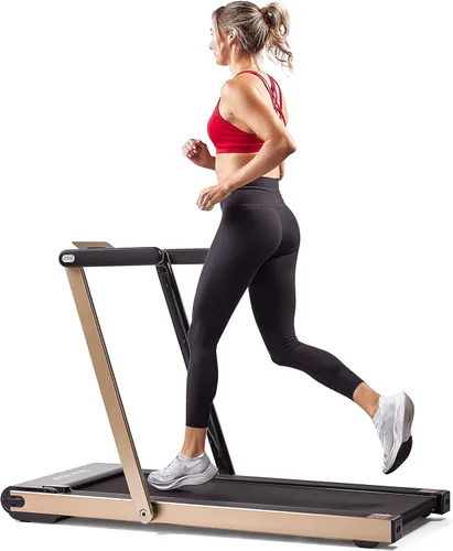 Sunny Health & Fitness Slim Foldable Treadmill Fully Assembled, 17.7" x 49" Non-Slip Running Surface, 2.5 HP Motor, Speeds up to 8 MPH,