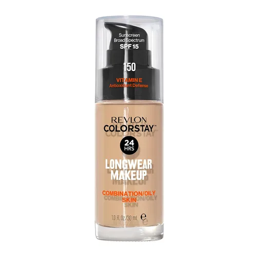 Miniatura 25 de Base líquida de Revlon ColorStay Maquillaje facial para piel mixta y grasa, SPF 15, cobertura media-completa con acabado mate, beige solar (392), 1