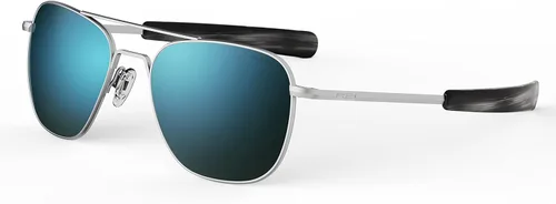 Randolph USA - Lentes de sol de aviador para hombre o mujer, cromo mate, clásicos, polarizados y no polarizados con protección UV