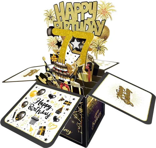 Miniatura 46 de Tarjeta de cumpleaños número 1 de Joycard, decoraciones de cumpleaños número 1 para niñas y niños, para ella o él, tarjetas 3D de feliz cumpleaños