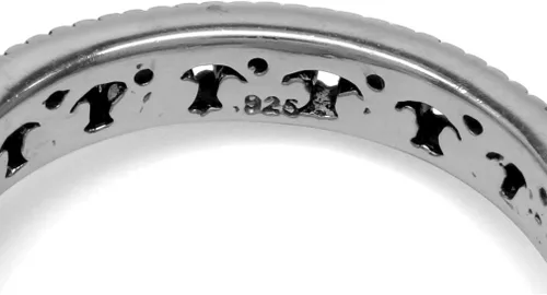 Miniatura 4 de Silvershake Anillo de filigrana apilable de plata de ley 925 con piedra natal auténtica, estilo eternidad
