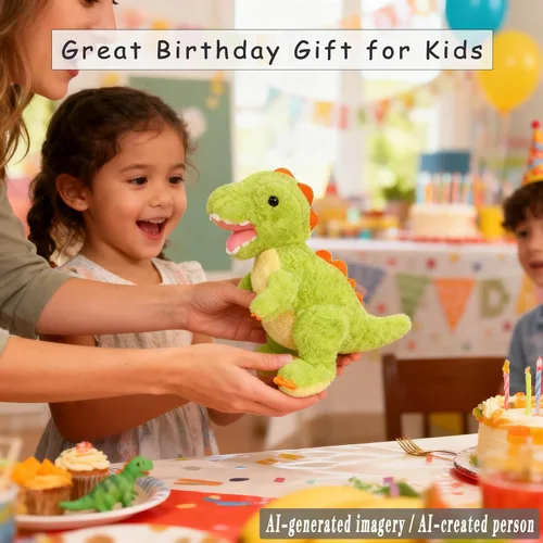 Miniatura 3 de Lindos Animales de Peluche de Dinosaurio Juguetes de Peluche, Peluches de Tiranosaurio de 9.84 Pulgadas, Grandes Regalos de Cumpleaños para Niños