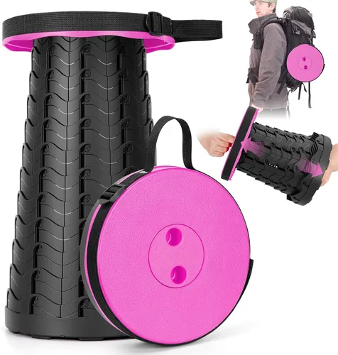 Miniatura 13 de Qiguet Taburete plegable, silla plegable, silla portátil mejorada con capacidad de carga de 400 libras, taburete portátil para camping, pesca