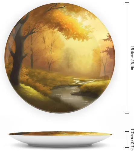 Miniatura 2 de Platos decorativos de otoño, otoño en el campo, placa de exhibición de pintura para el hogar, pared, oficina, cocina, decoración de mesa, platos
