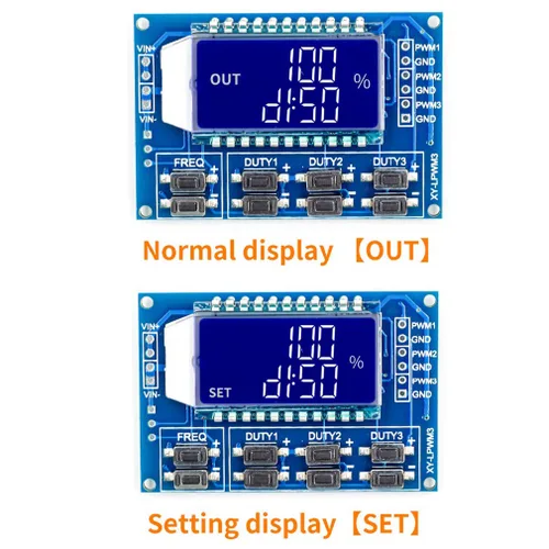 Miniatura 6 de HiLetgo 2 unids 3 canales PWM generador de pulso generador de señal de frecuencia ajustable onda cuadrada rectangular generador de señal de onda
