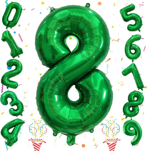 Miniatura 93 de Globos de número azul pastel de 40 pulgadas, globo gigante autoinflable de aluminio número 5 de cumpleaños para niños, globos azul bebé para hombres