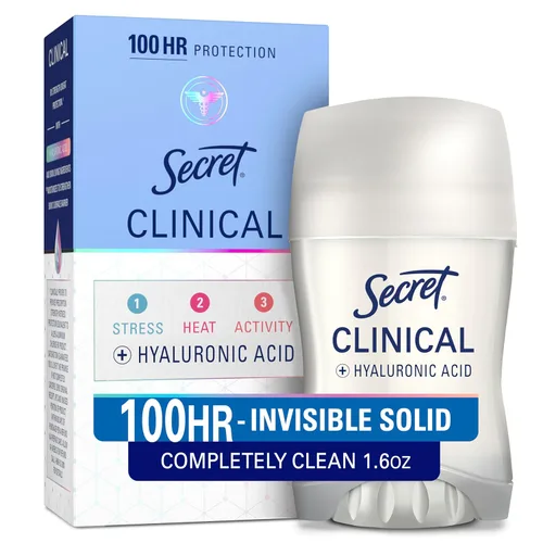 Secret Clinical Strength Antiperspirant Deodorant para mujeres, 3X Protección contra el estrés, 72 horas de protección contra el sudor y el olor,