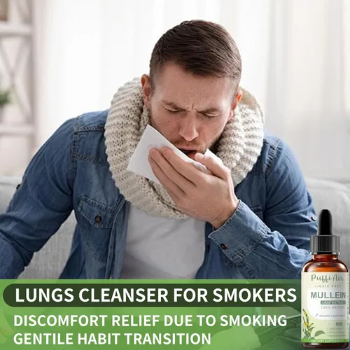 Miniatura 3 de Gotas de gordolobo para pulmones con hoja de gordolobo, tomillo y raíz de malvavisco, fórmula de limpieza pulmonar para fumadores, que apoya
