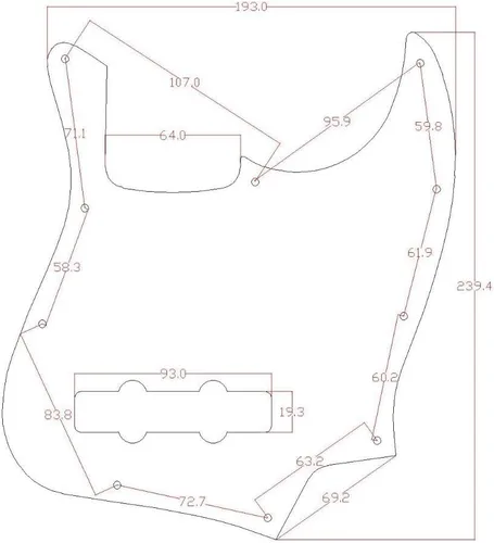 Miniatura 4 de KAISH 4 String J Bass Style Pickguard Bass Pick Guard Scratch Plate para USA/México Jazz J Bass Negro/Blanco Grid