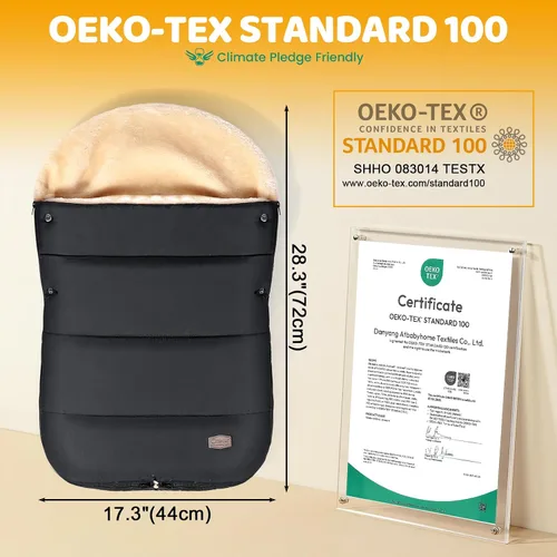 Miniatura 6 de Orzbow Funda de asiento de coche de invierno de piel sintética de oveja para bebés, bolsa frazada impermeable para asientos de coche y cochecitos