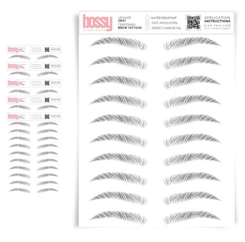 Miniatura 17 de 5 paquetes de tatuajes temporales para cejas, adhesivos impermeables para cejas, tatuajes falsos para el cabello tipo pelar de transferencia
