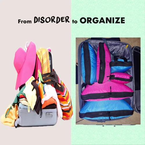 Miniatura 5 de Juego de cubos expansibles organizadores para viaje), YZA9004green