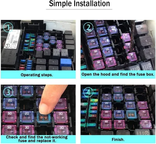 Miniatura 6 de JCASE - Juego de 30 fusibles surtidos en forma de caja de combinación automotriz de perfil bajo y alto/STD compatible con camionetas, automóviles