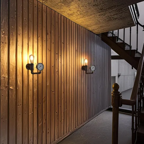 Miniatura 6 de XEYOU Aplique de pared Steampunk de hierro fundido vintage industrial E26 Edison bombilla lámpara de pared de tubo retro para cafetería, bar