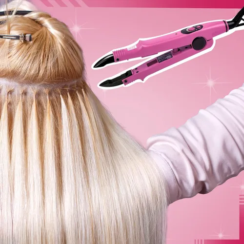 Miniatura 4 de Zhehao Herramienta de extensiones de cabello de fusión, enchufe de EE. UU., herramientas profesionales de extensiones de cabello, cabeza C, punta U