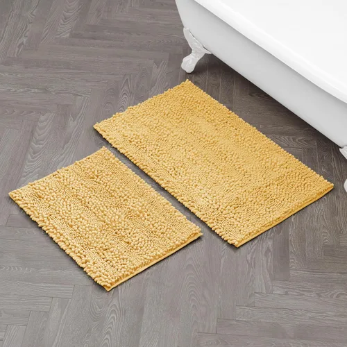 Miniatura 50 de Laura Ashley Tapete de baño de chenilla Astor 100% poliéster Decoración de baño premium Lavable a máquina Respaldo TPR Mide 17 x 24 Aqua