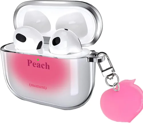 Miniatura 11 de Funda para AirPods 4 2024 con mosquetón de llavero, funda transparente para AirPods 4, diseño de anime, funda suave con adornos para niños, niñas