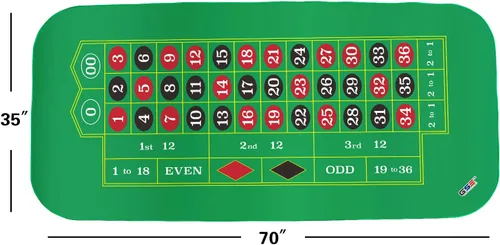 Miniatura 2 de GSE Games & Sports Expert Alfombrilla de diseño de ruleta de casino con bolsa de transporte, tapete de goma antideslizante para fiestas de Estera
