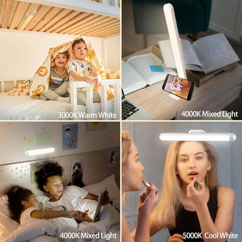 Miniatura 6 de Luces de litera regulables, barra de luz táctil, temperatura de color ajustable, iluminación inalámbrica para niños, lectura de pared, lámpara