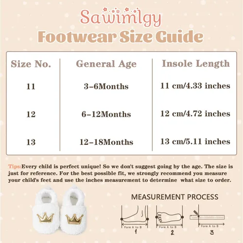 Miniatura 6 de Sawimlgy Pantuflas de dibujos animados para recién nacidos, para bebés, niños y niñas, suela antideslizante suave, suela antideslizante, zapatos
