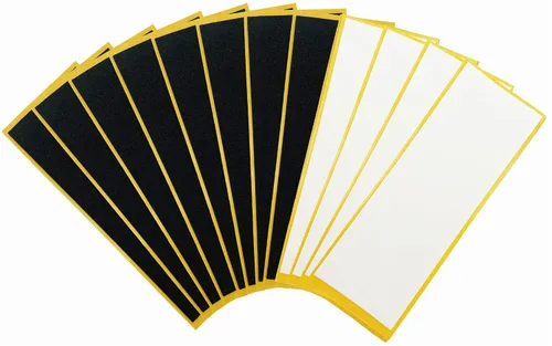 Cinta de agarre de espuma para diapasón, cinta antiderrapante para monopatín de dedo 40mmX110mm (8 piezas negras 4 piezas blancas)