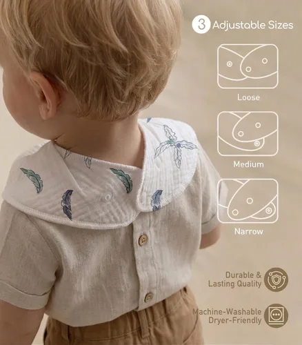 Miniatura 4 de Baberos de muselina para bebé 8 unidades, Babero tipo bandana para babeo y dentición, Algodón suave y absorbente para niñas y niños BC Un dinosaurio