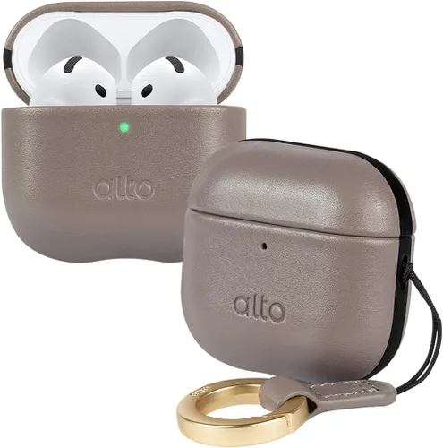 Miniatura 13 de alto Funda de Cuero Italiano Compatible con AirPods Pro 2ª Generación 2022 Mujeres Hombres Carcasa Rígida Protectora Soporta Carga Inalámbrica LED