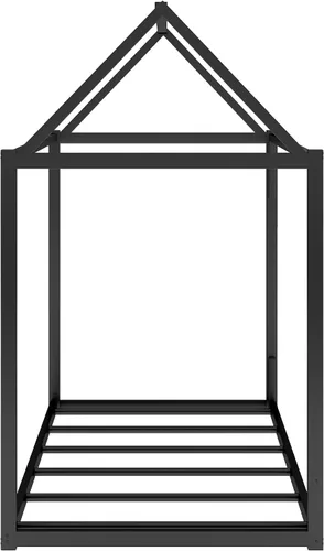 Miniatura 5 de Base de cama de metal de tamaño individual con plataforma en forma de casa de techo, para niños y niñas, soporte de metal resistente, perfecto