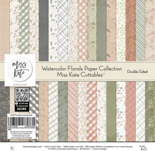 Miniatura 2 de Paquete de papel de patrón – Acuarela Florales – Papel de álbum de recortes de 12 x 12 pulgadas, 12 x 12 pulgadas, diseño floral de álbumes