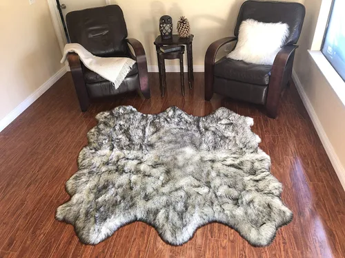 Miniatura 38 de LAMBZY Alfombra sintética de piel de oveja auténtica, con textura inferior gruesa, fuerte, fácil de lavar, resistente a las manchas, perfecta