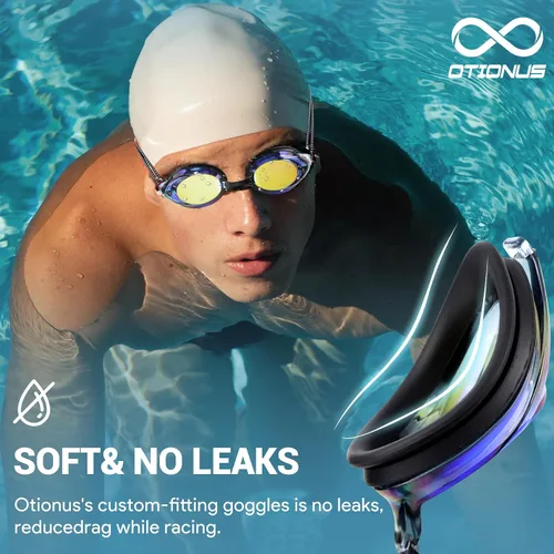 Miniatura 6 de Swim Goggles for Adult Men Women Youth, Bungee Strap Swimming Goggles No Hair Pulling Mirrored/Clear Lens Goggles