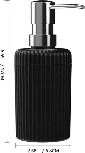 Miniatura 6 de Dispensador de jabón para baño, paquete de 2 dispensadores de jabón de manos de cocina, 12 onzas, dispensador de loción vacío de plástico negro mate