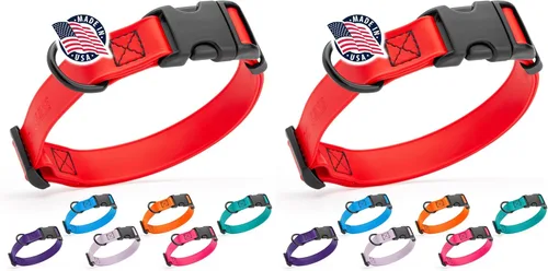 Miniatura 29 de Dogline Biothane - Collar impermeable para perro con hebilla de liberación rápida, resistente cincha de nailon recubierta con resistente y a prueba