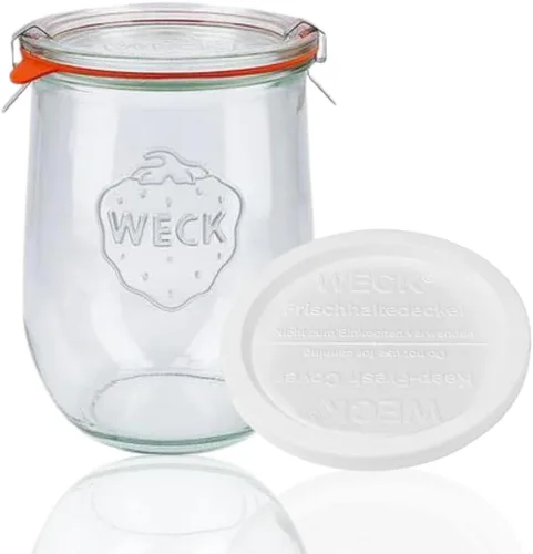 Miniatura 4 de Weck Frasco Tulipán - Frascos para Masa Madre - 1 frasco transparente grande WECK 745 con boca ancha - 1 litro incluye tapa de vidrio, sello de goma