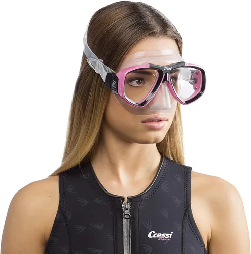 Miniatura 6 de Cressi Adult Snorkel Kit- Lightweight Mask & Snorkel Combo for Snorkeling- Focus & Supernova Dry - Designed in Italy Claro/rosa