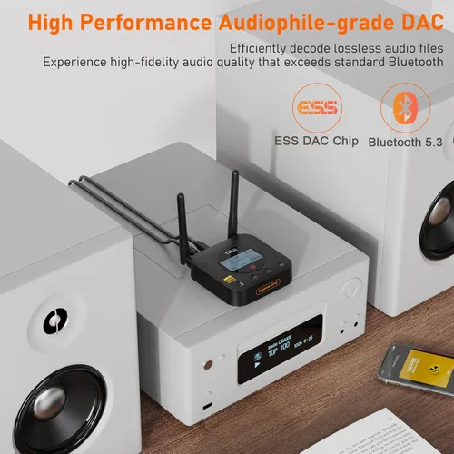 Miniatura 6 de 1Mii B06Pro+ Hi-Fi Bluetooth 5.3 Receptor de audio, LDAC Adaptador de audio inalámbrico de alta resolución para estéreo casero w/aptX HD baja