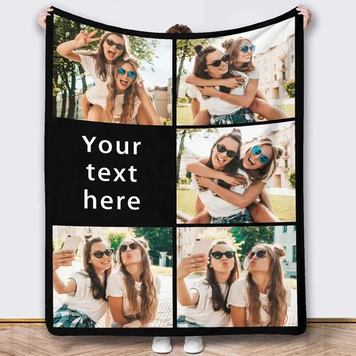 Miniatura 23 de Mantas de fotos, 5 fotos, mantas y mantas personalizadas, manta de fotos personalizada, regalos para familiares, amigos, hombres, mujeres y niños