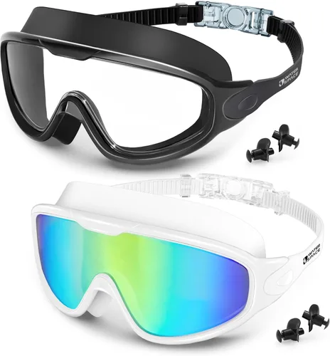 Water Space 2 unidades de gafas de natación para adultos, antiniebla, gafas de natación para hombres, mujeres, jóvenes, protección UV, impermeables,