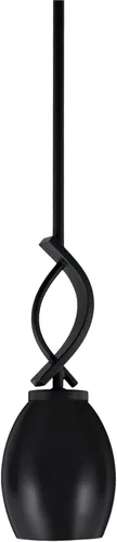 Miniatura 48 de Toltec Lighting Cavella Stem Colgado Mini colgante, acabado grafito, vidrio de muselina blanca de 4 pulgadas