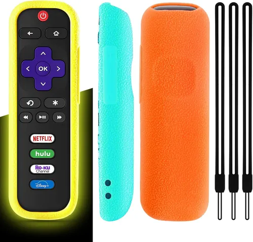 Miniatura 6 de Wevove - Juego de 3 fundas para control remoto Roku, compatible con TCL Roku Smart TV Steaming Remote, controlador protector de silicona, funda