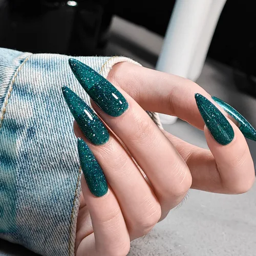 Miniatura 5 de GAOY Juego de esmalte de uñas de gel con brillantina reflectante de 6 colores, incluye colores rosa, plateado, rojo, verde, kit de esmalte de gel