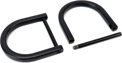 Miniatura 45 de 4 anillos en D resistentes con grillete de 1-1/2 pulgadas, oro antiguo, en forma de U, repuesto para bolso, llavero, collar de perro