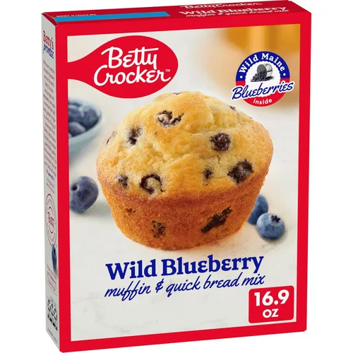 Betty Crocker - Wild Blueberry Muffin and Quick Bread Mix (muffin de arándanos silvestres y mezcla rápida de pan), 16.9 onzas