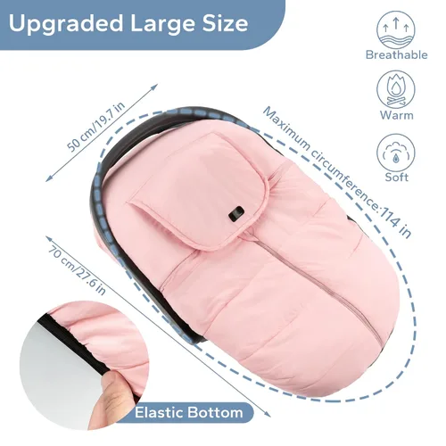 Miniatura 2 de SERAPHY Funda de Asiento de Coche para Bebé de Invierno, Funda de Asiento de Coche para Bebés, Toldo Universal Cálido para Asiento de Coche de Bebé