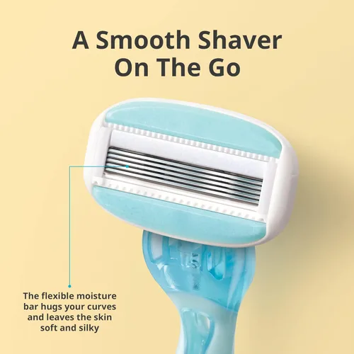 Miniatura 2 de EVE 5 - Maquinillas de afeitar desechables para mujer, tacto suave, barra ancha de humedad, 5 cuchillas para un afeitado suave, removedor de pelo
